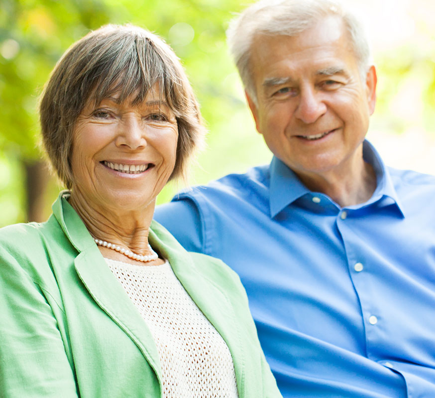 couple smiling happily